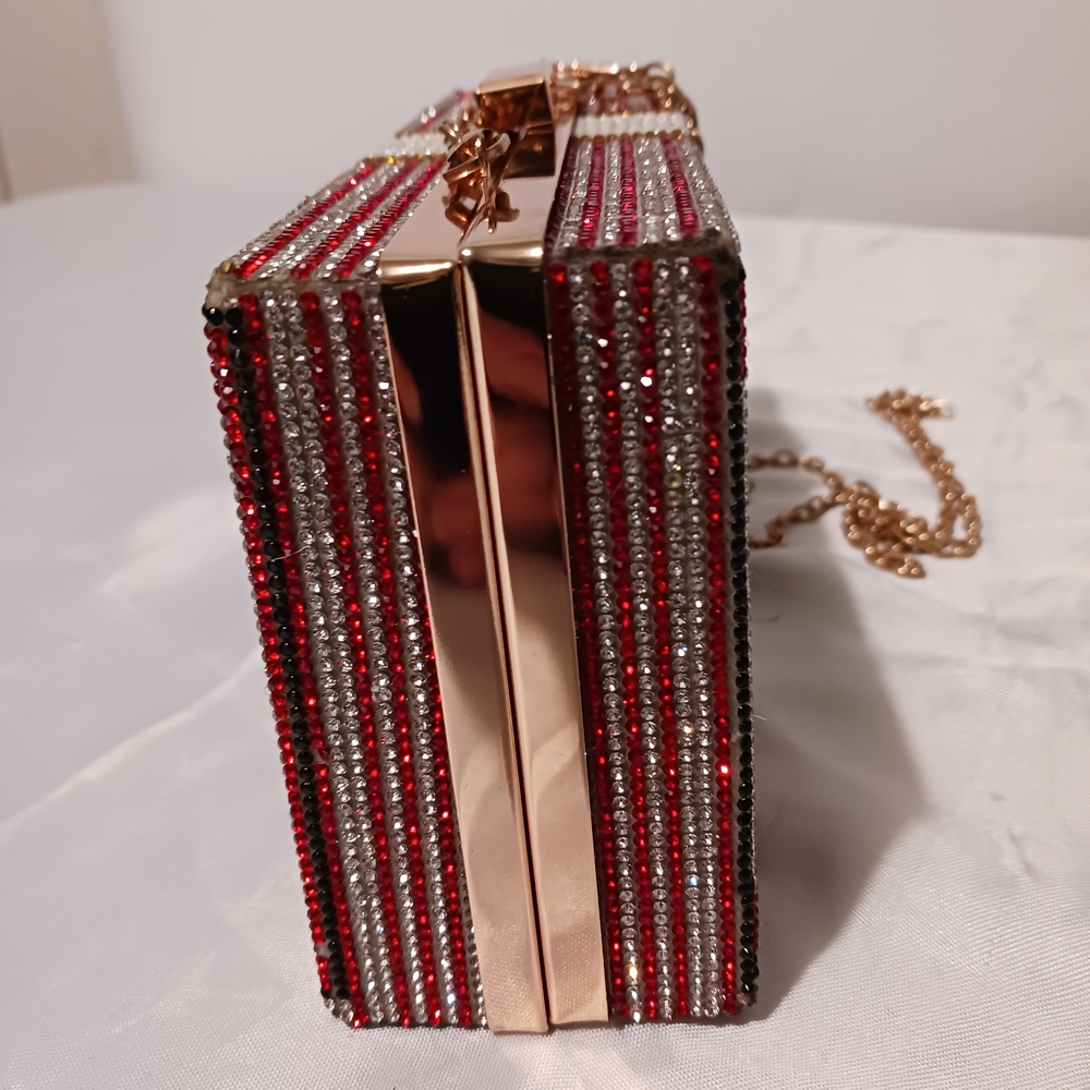 Crystal Rhinestone Embellished Money Clutch Shoulder Crossbody Bag - Picture 2 of 16